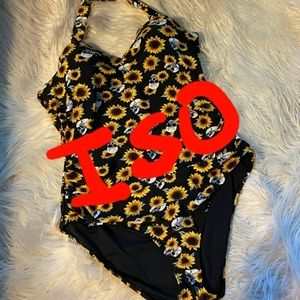 ISO Hot Topic Sunflower Skull Swimsuit XL